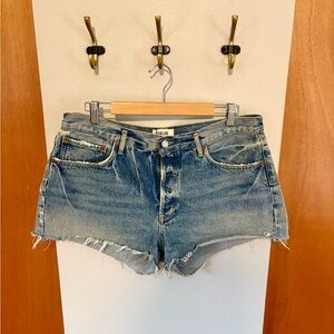 Agolde Faded Blue High-Rise Cutoff Shorts, women’s sz 32